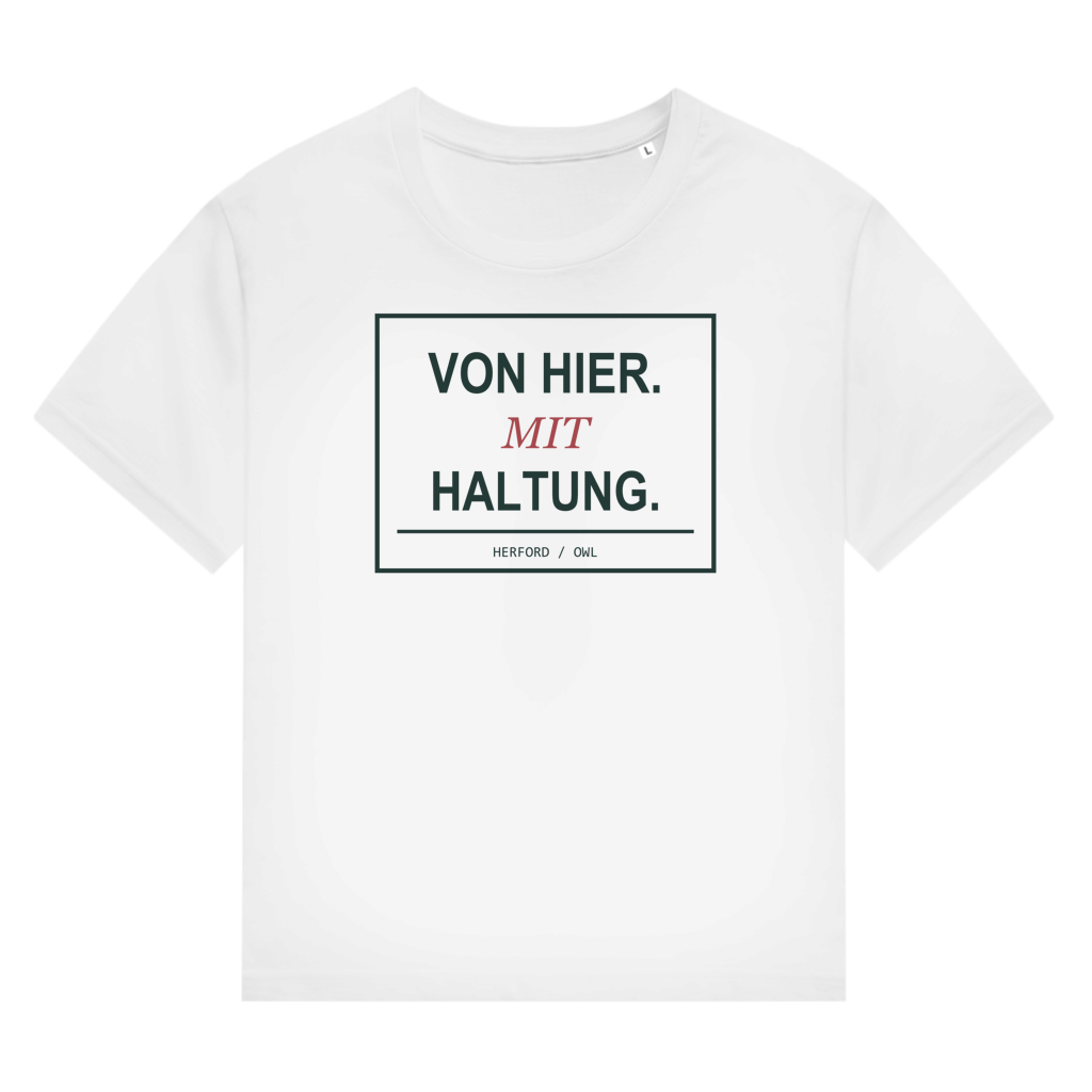 Von hier mit Haltung – Herford Damen Bio-Shirt – White / XS