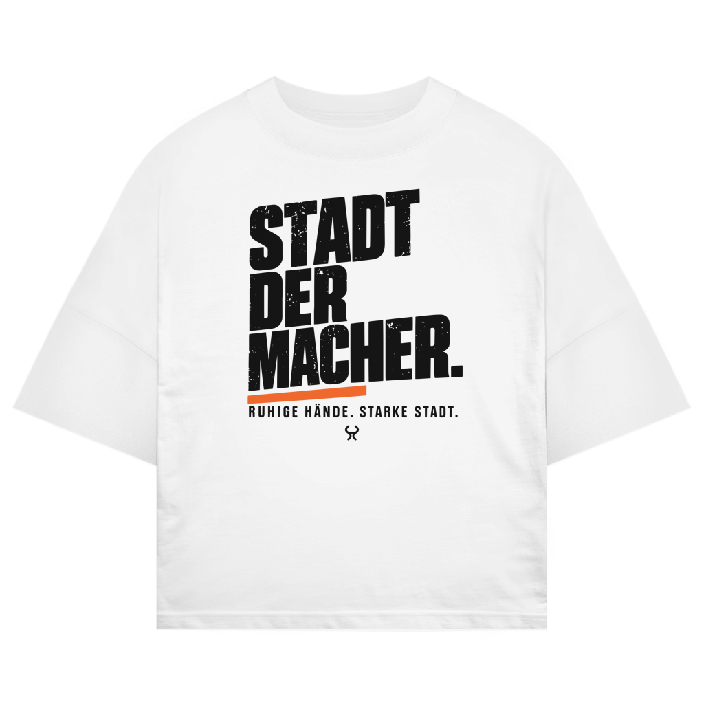 Stadt der Macher – Herford Oversized-Shirt – White / XS