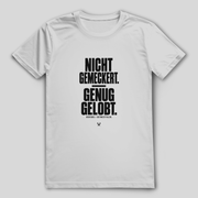 Nicht gemeckert. Genug gelobt. – Herford Bio-Shirt – Vorderansicht