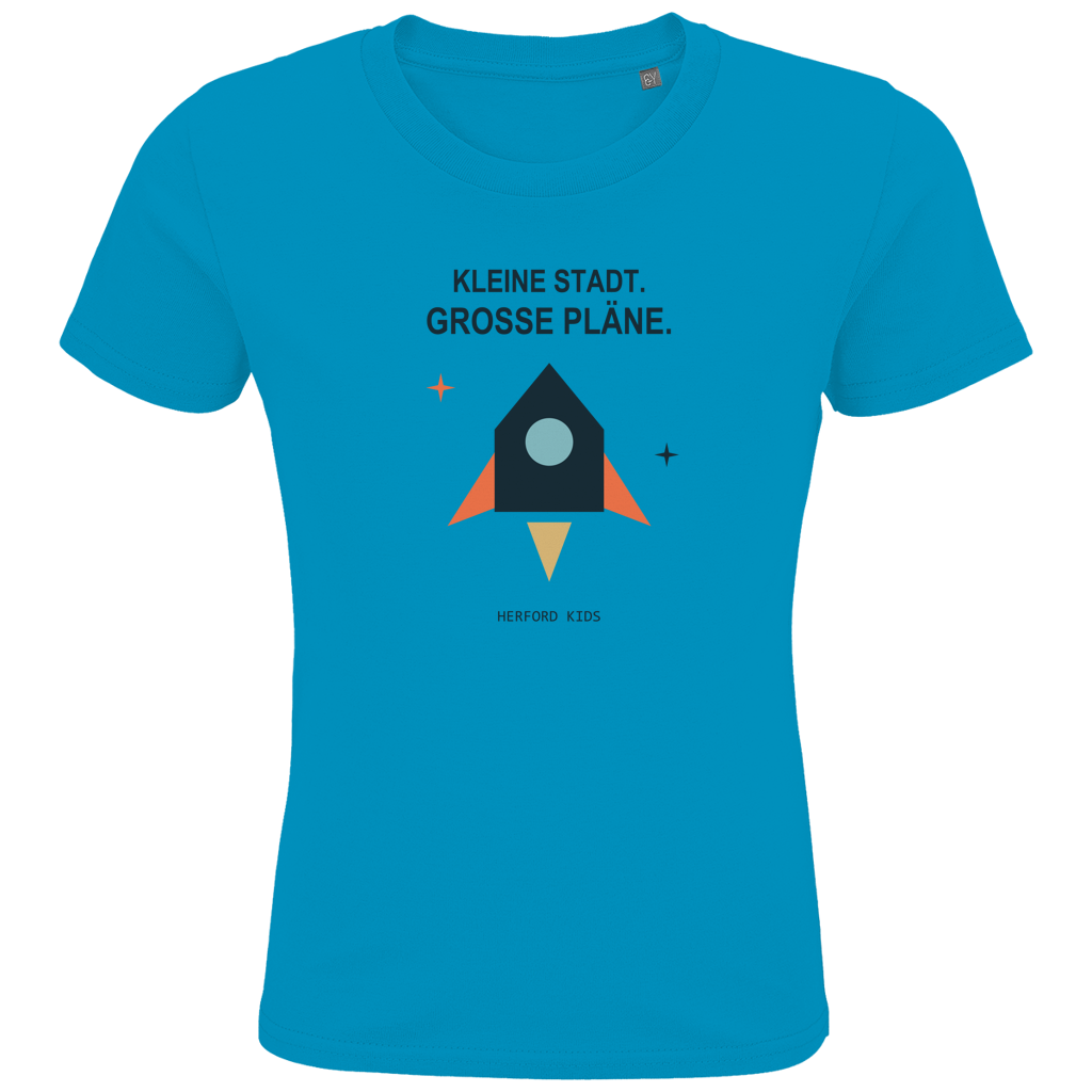 Große Pläne – Herford Kids Bio-Shirt – Aqua / 2 (86/94)