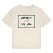 Von hier mit Haltung – Herford Damen Bio-Shirt – Vorderansicht