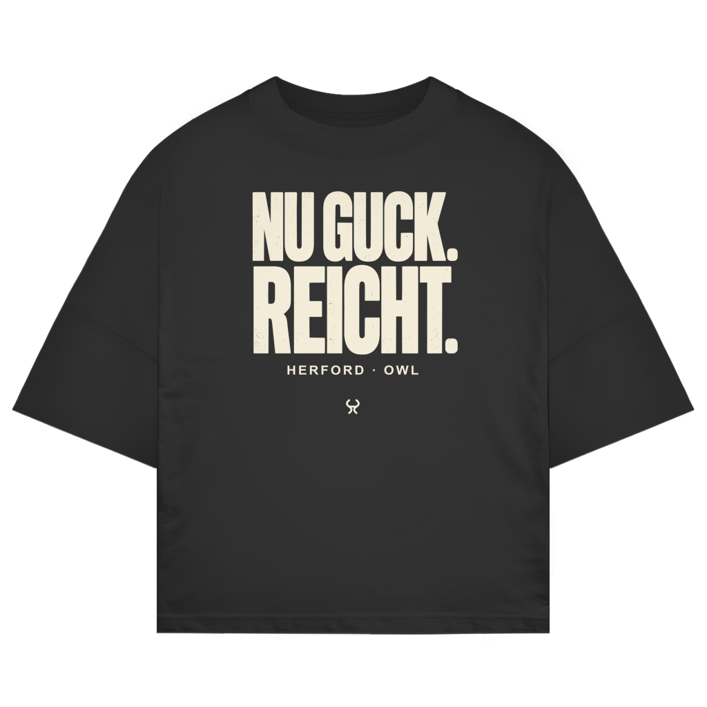 Nu guck. Reicht. – Herford Oversized-Shirt – Black / XS